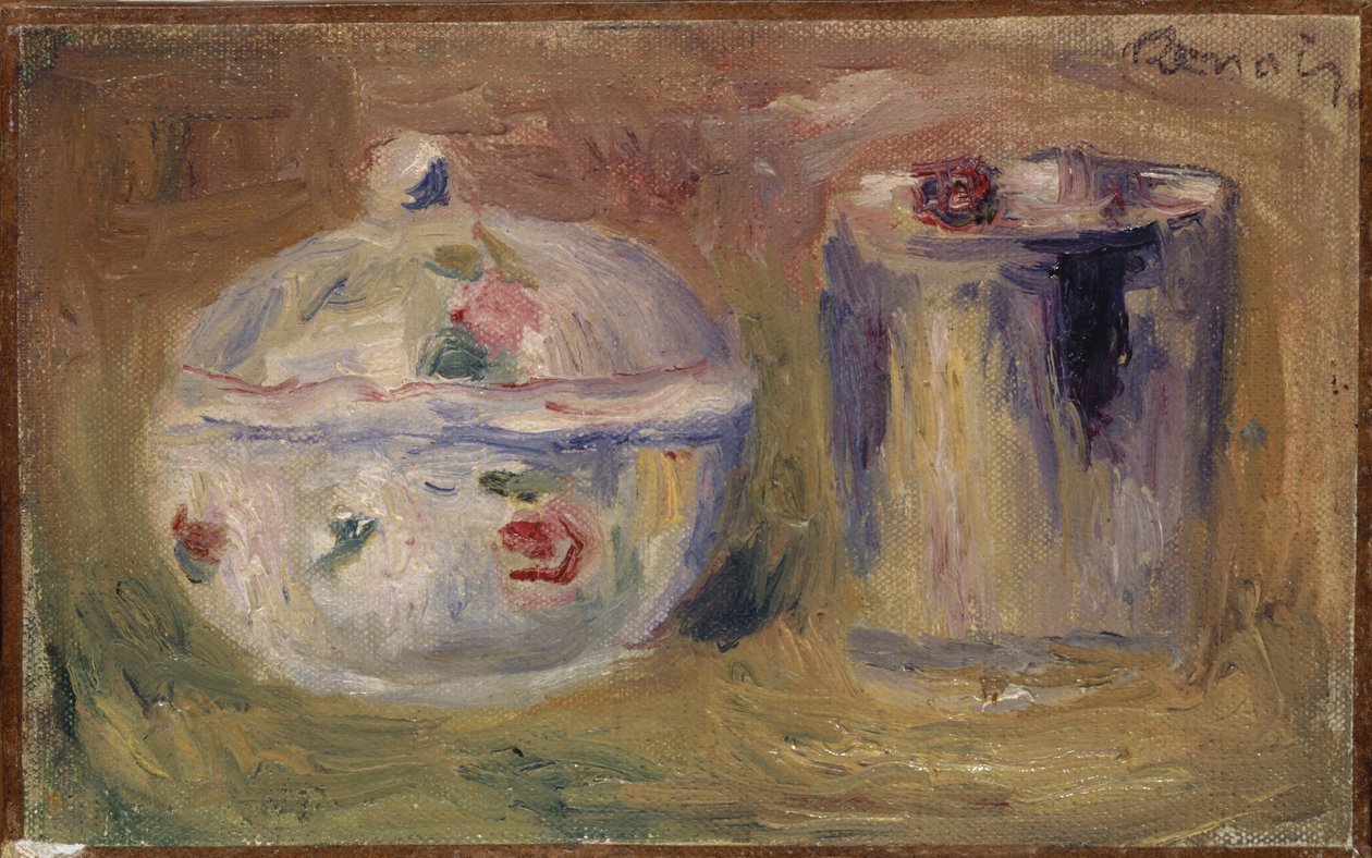 Suikerpot en beker door Pierre Auguste Renoir