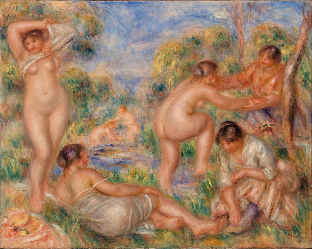 Badegroep door Pierre-Auguste Renoir