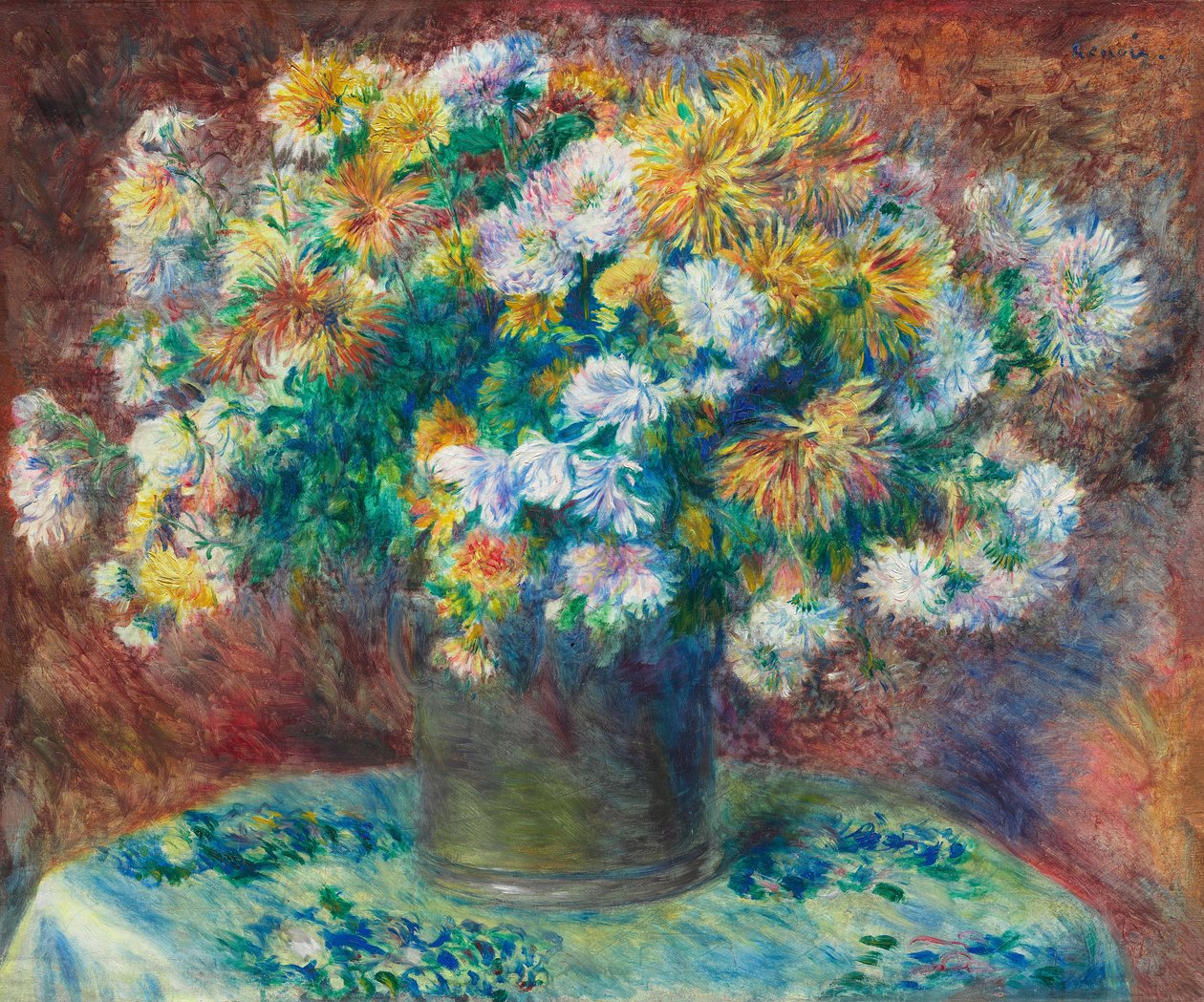 Chrysanten door Pierre-Auguste Renoir