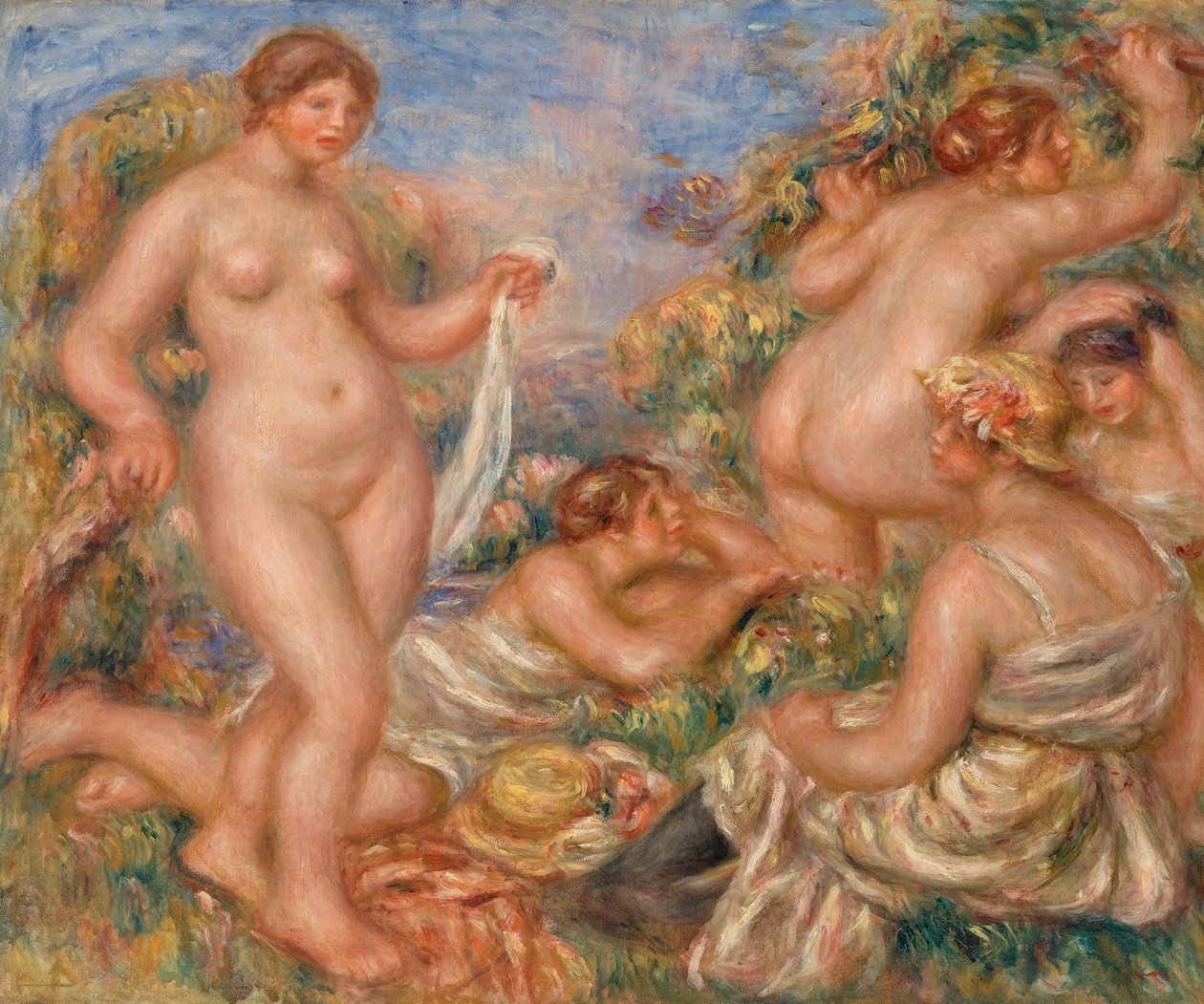 Compositie, Vijf Baders door Pierre-Auguste Renoir