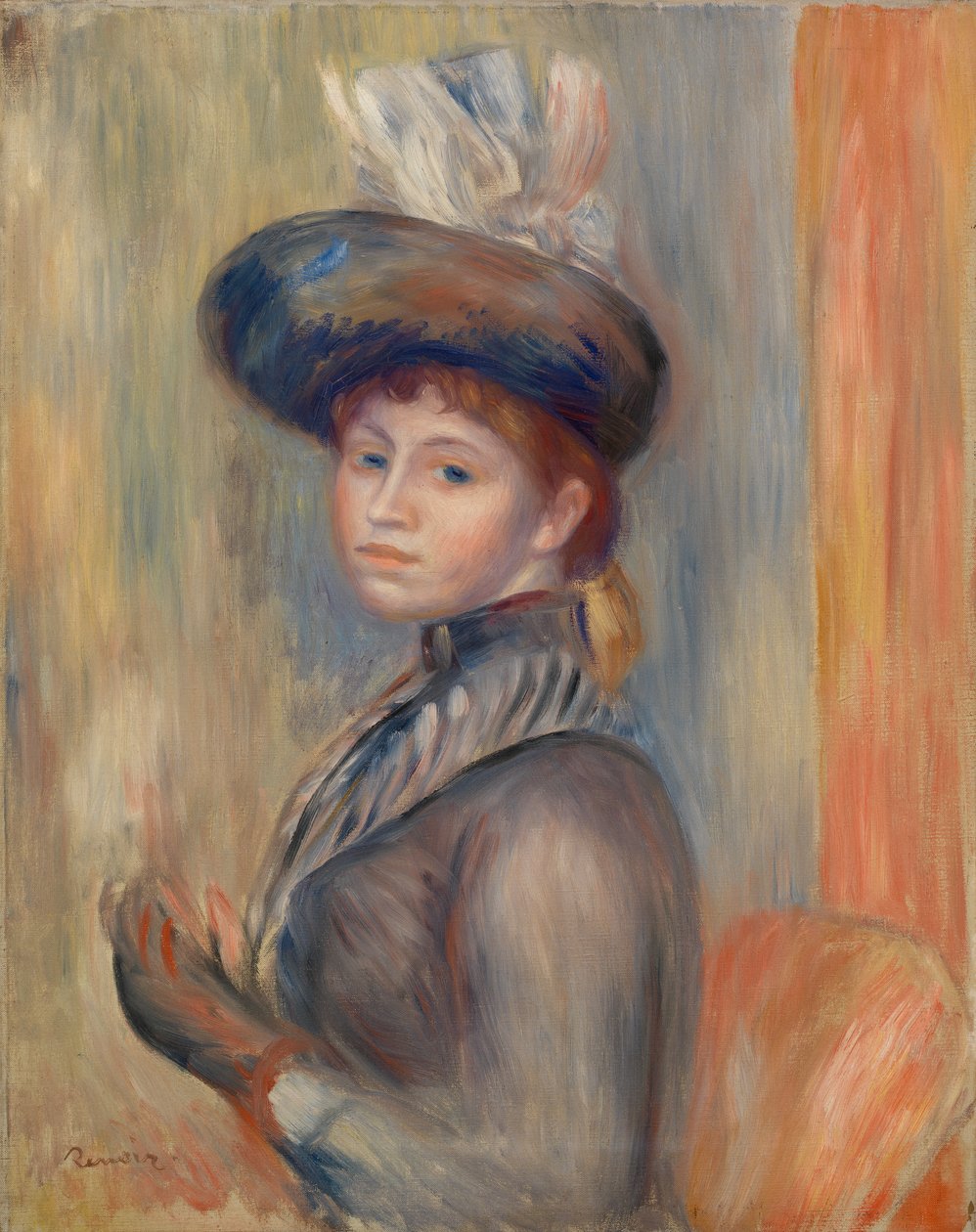 Meisje in Grijs-Blauw door Pierre-Auguste Renoir