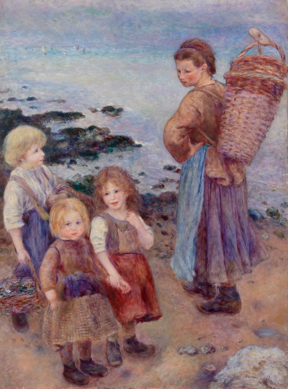 Mosselvissers in Berneval, Normandische kust door Pierre-Auguste Renoir