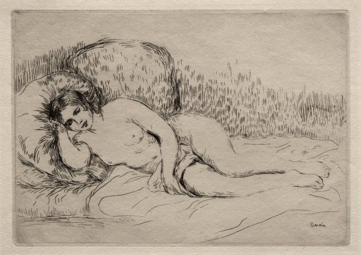 Liggende naakte vrouw door Pierre-Auguste Renoir