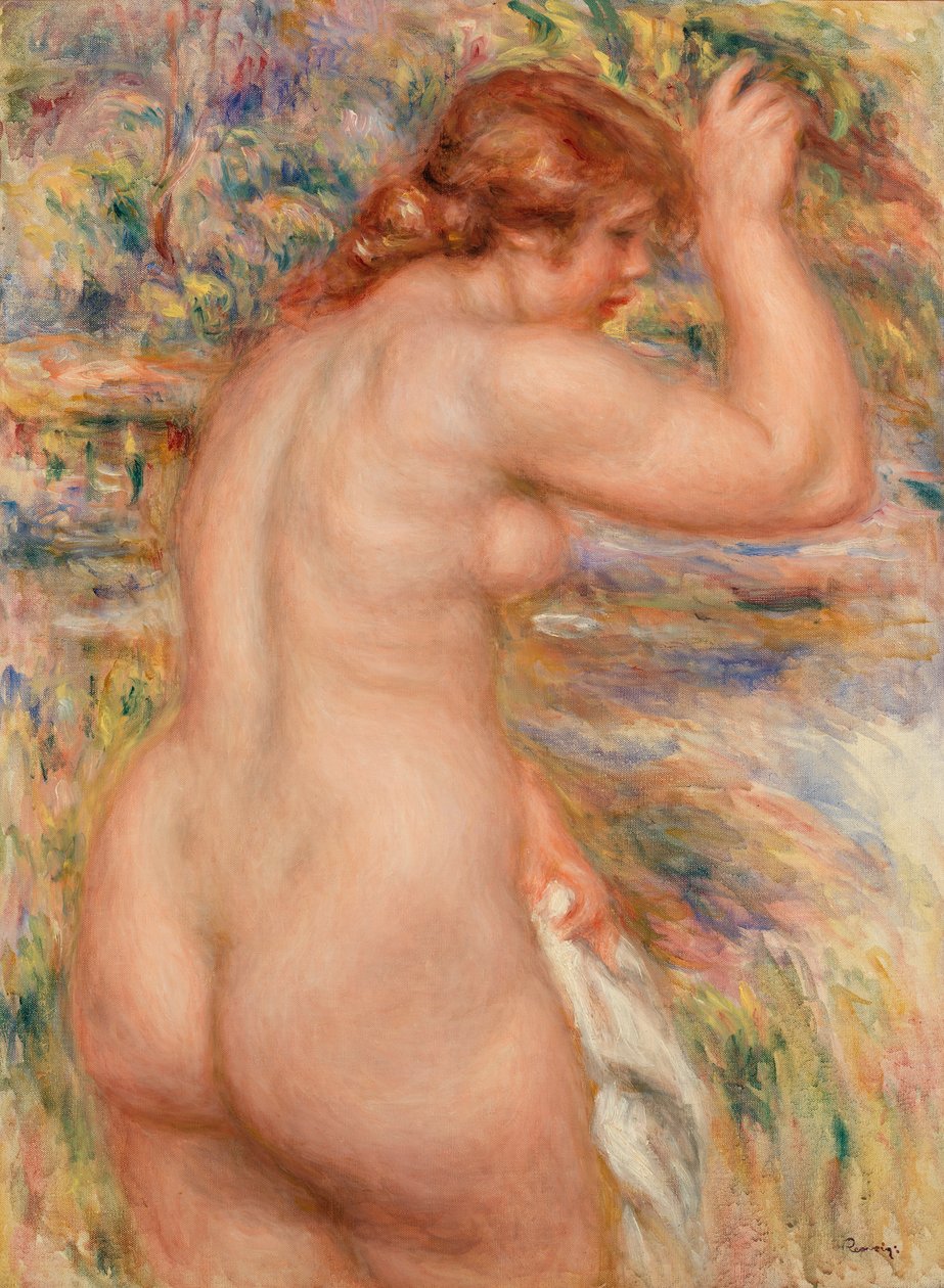 Naakt in een landschap door Pierre-Auguste Renoir