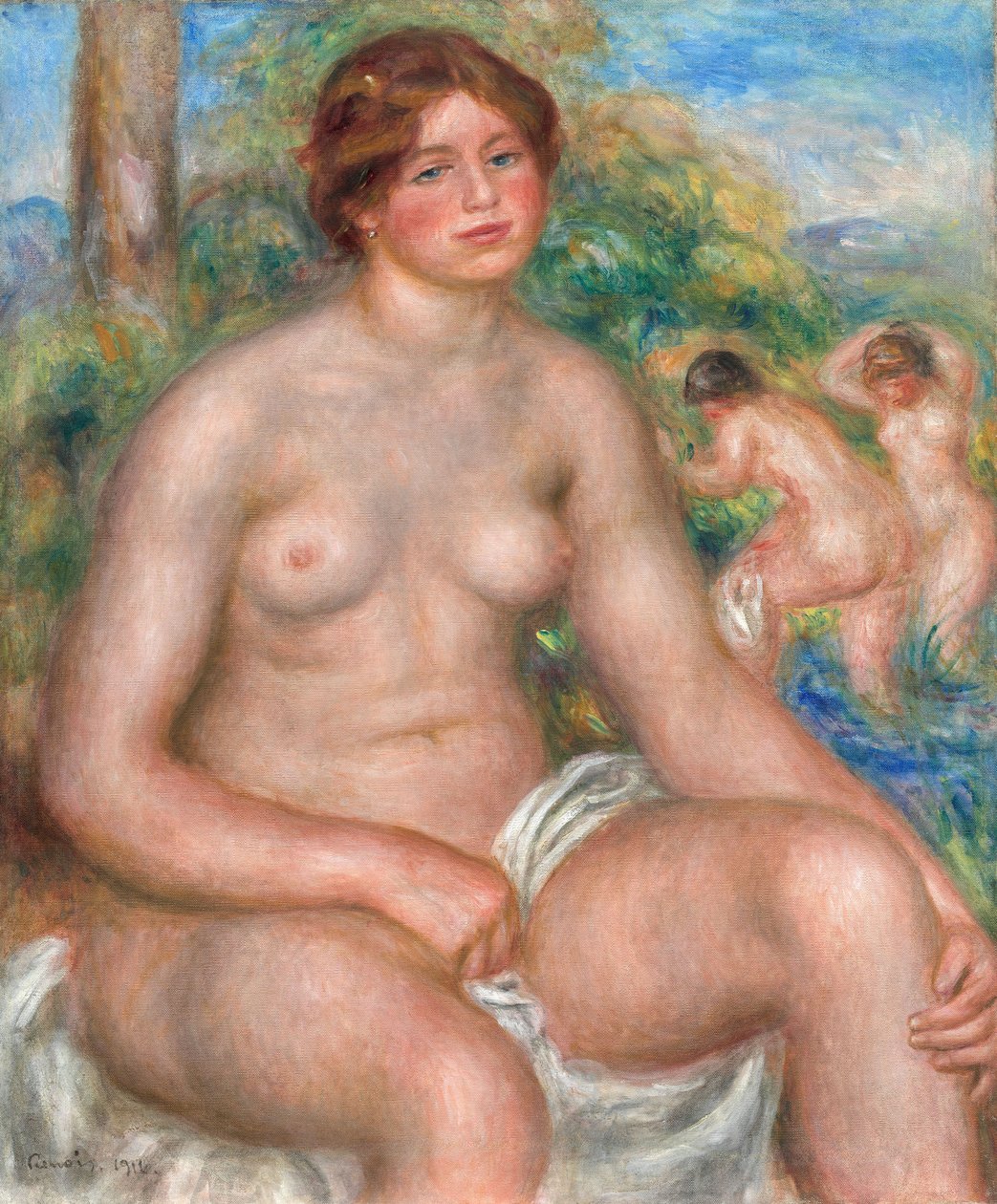 Zittende bader door Pierre-Auguste Renoir