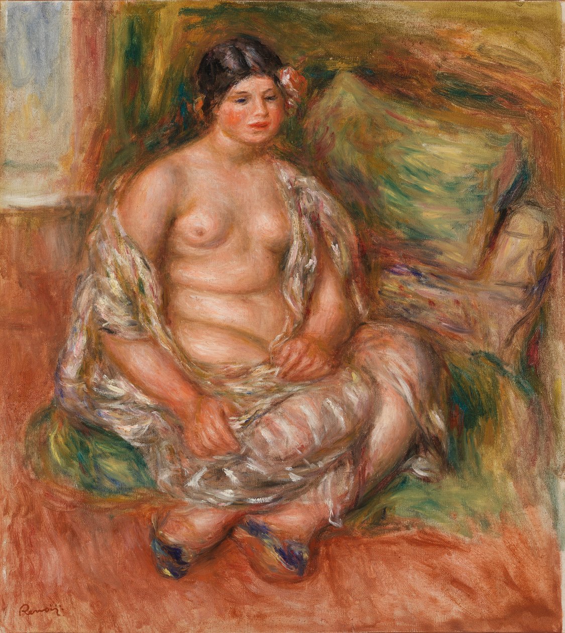 Zittende Odalisk door Pierre-Auguste Renoir