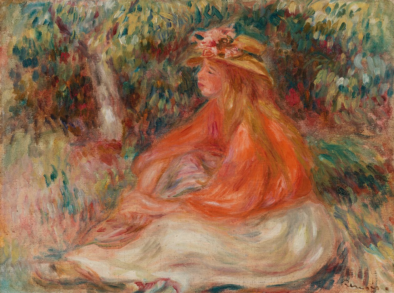 Zittende vrouw door Pierre-Auguste Renoir
