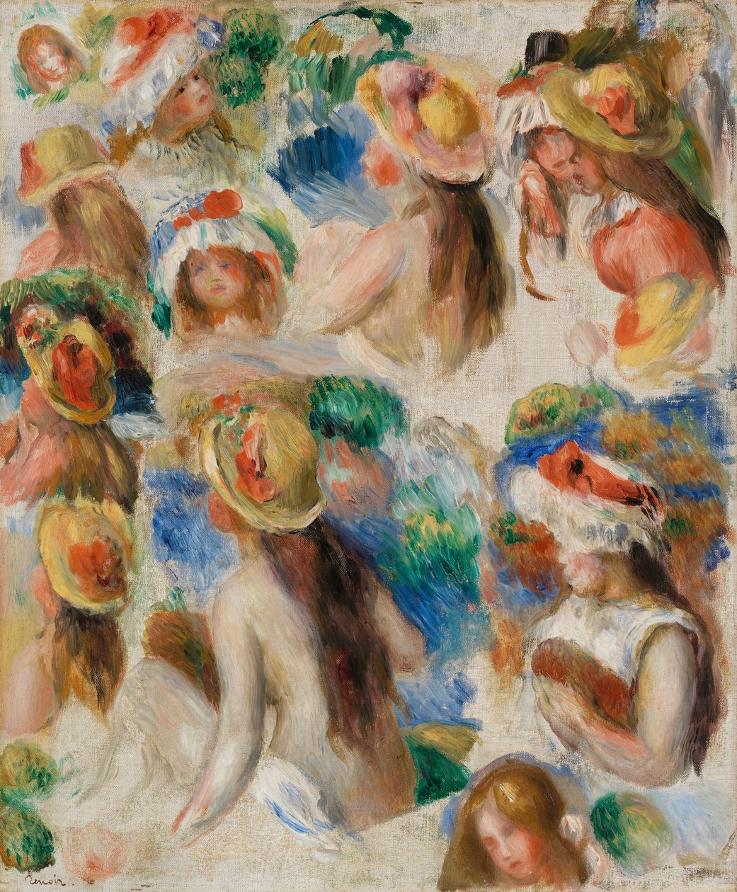 Studie van hoofden door Pierre-Auguste Renoir