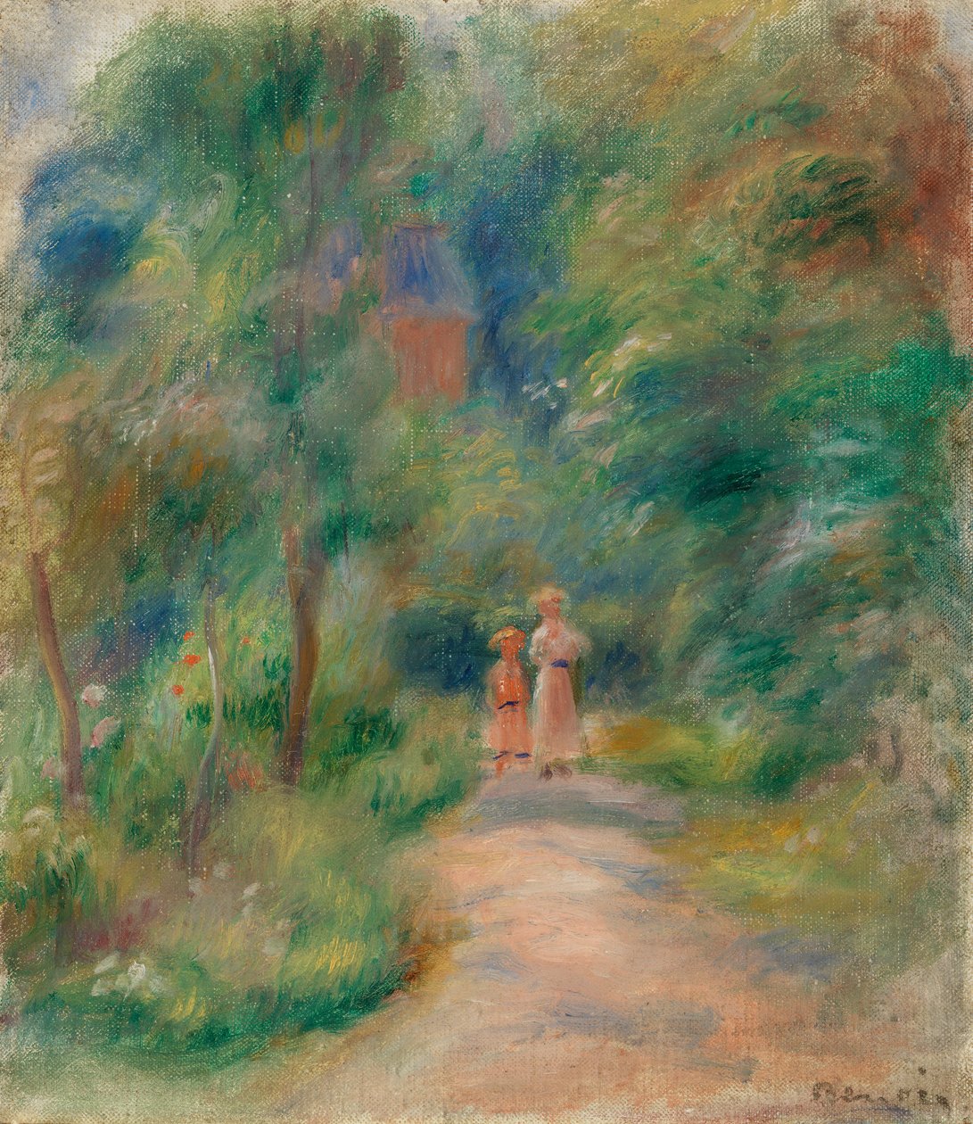 Twee Figuren op een Pad door Pierre-Auguste Renoir