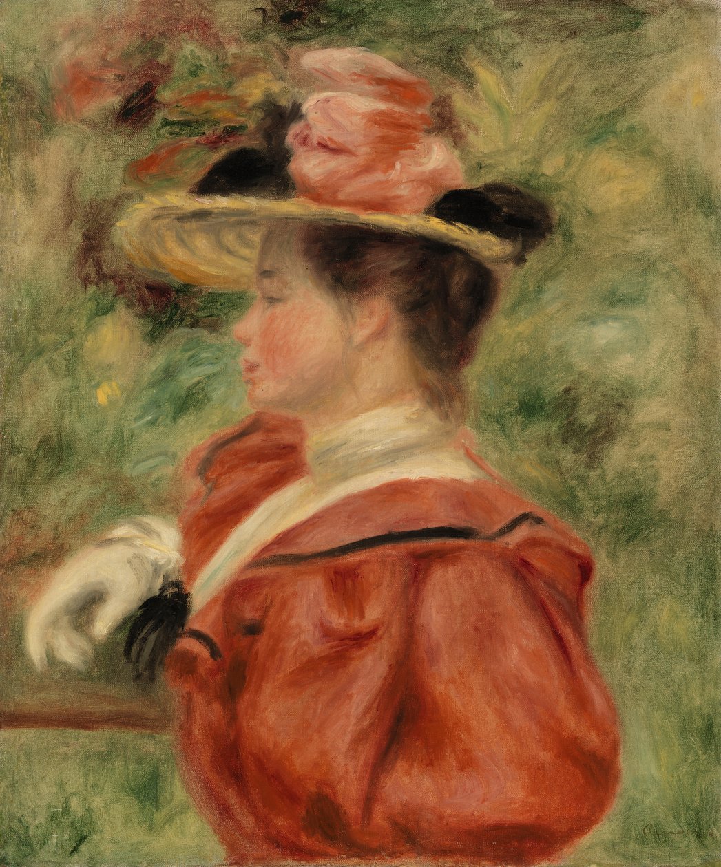Vrouw met handschoen door Pierre-Auguste Renoir