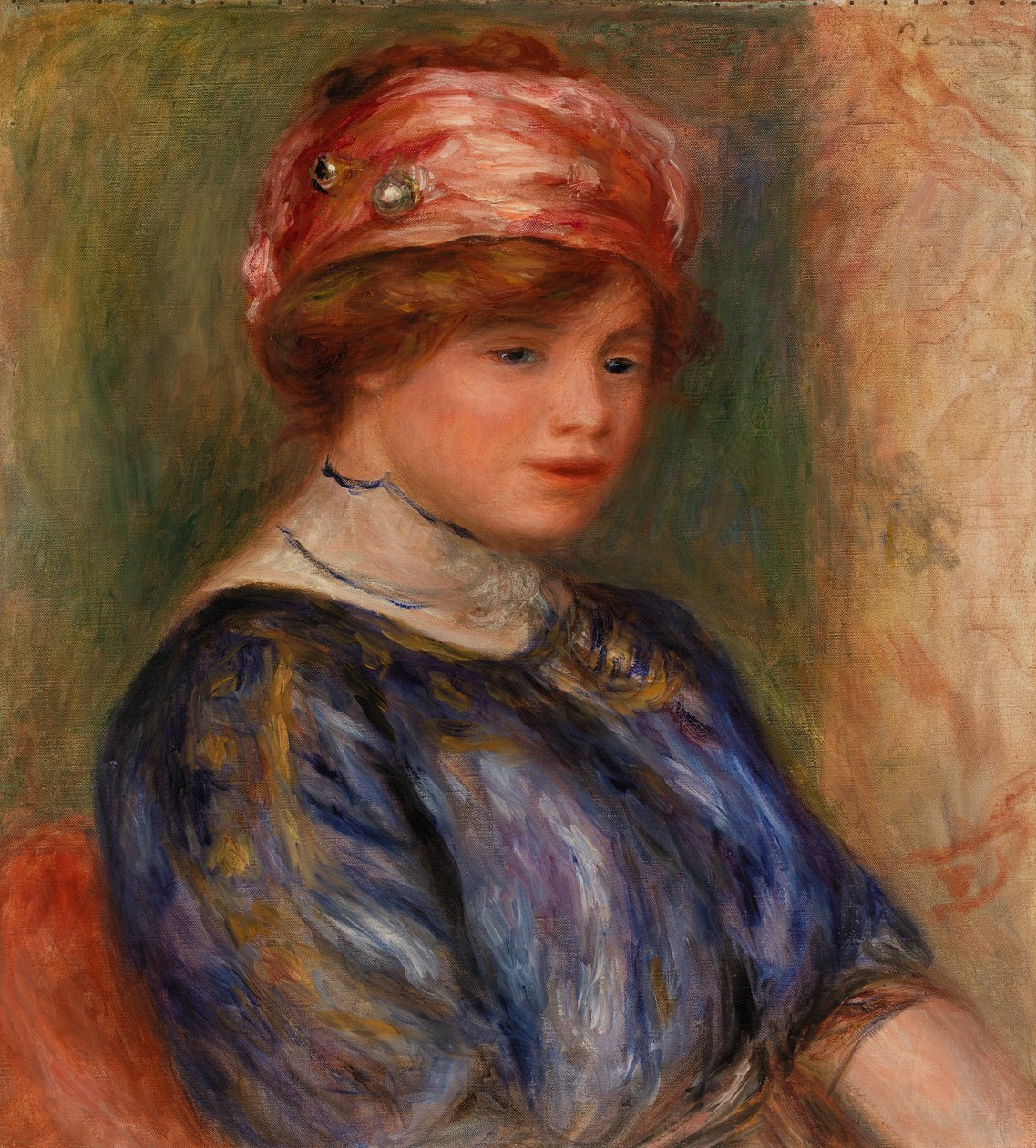 Jonge Vrouw in Blauw, Buste door Pierre-Auguste Renoir