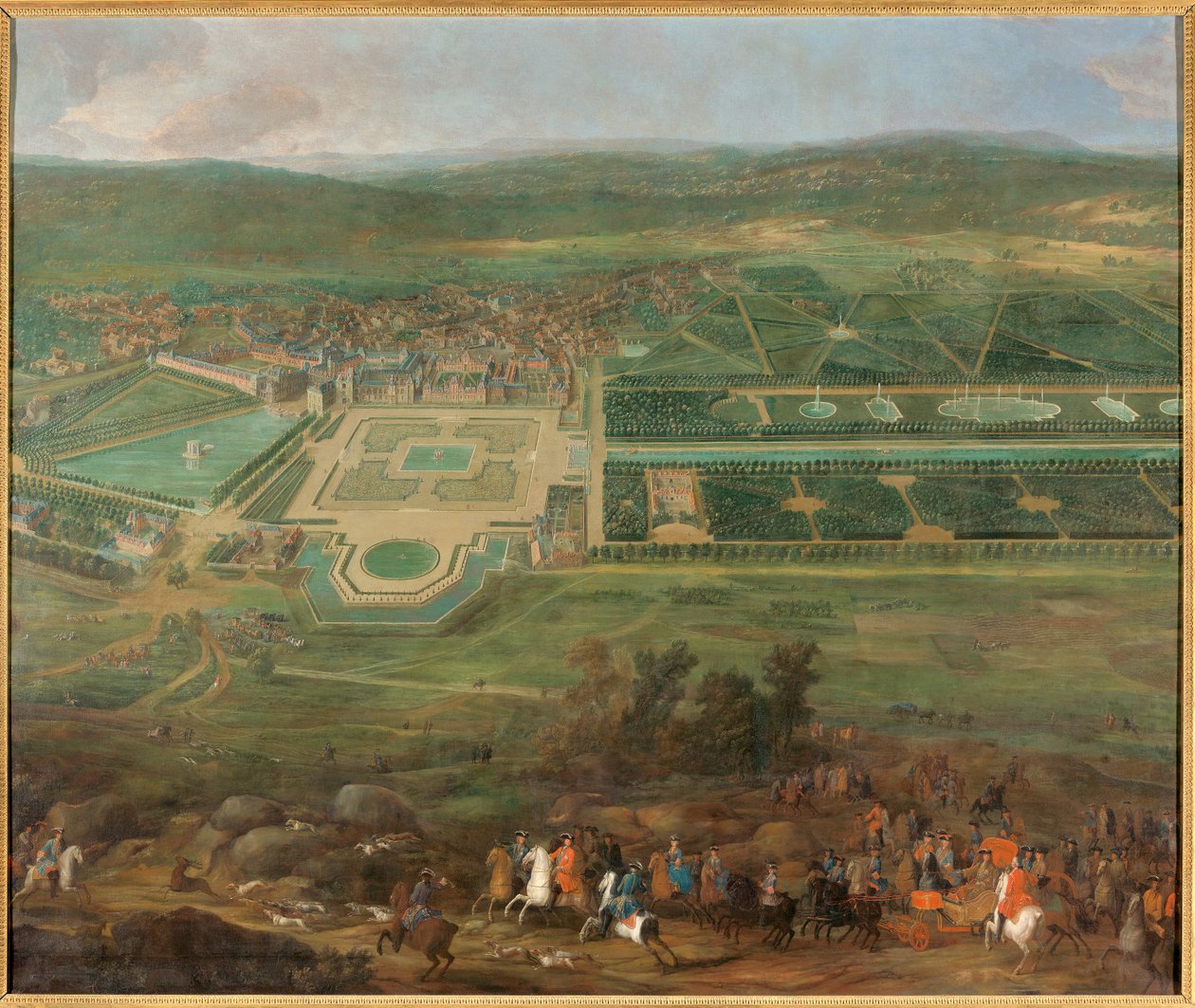 Uitzicht op het kasteel van Fontainebleau door Pierre Denis Martin