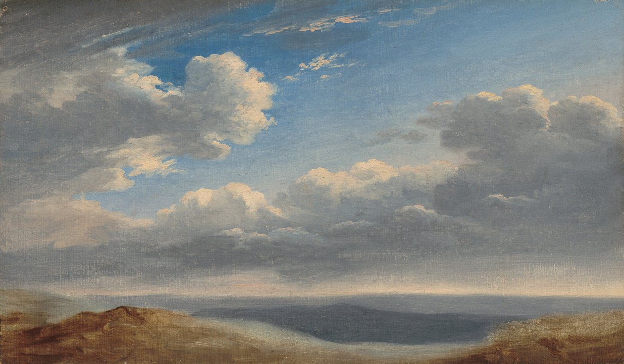 Studie van wolken boven de Romeinse Campagna door Pierre-Henri de Valenciennes