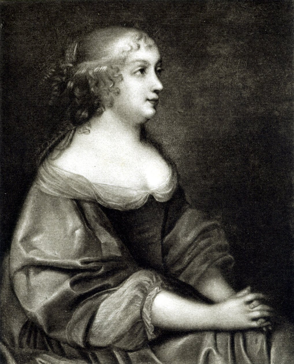 Portret van Anna van Oostenrijk (1601 - 1666), koningin van Frankrijk en Navarra, moeder van Lodewijk XIV door Pierre (after) Mignard