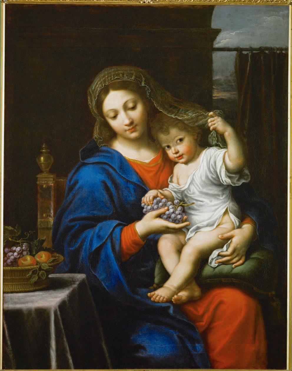 La vierge a la grappe - Madonna met druif ... door Pierre (follower of) Mignard