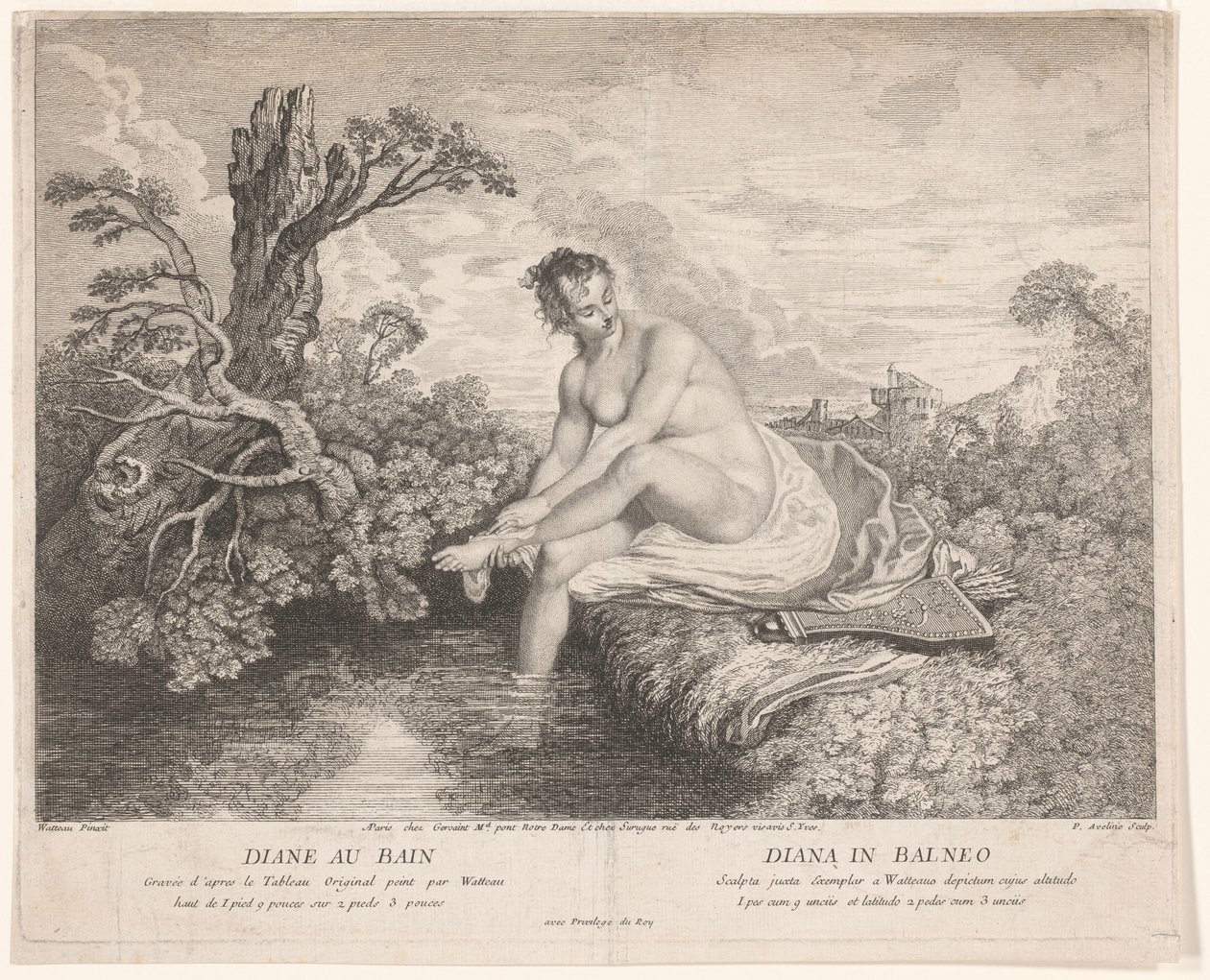 Het bad van Diana door Pierre Alexandre Aveline