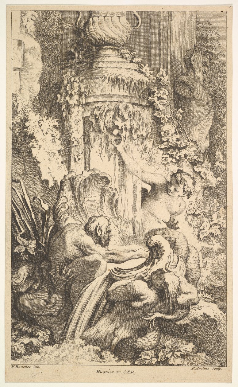 Naiaden, Tritons en het Bad van Priapus door Pierre Alexandre Aveline
