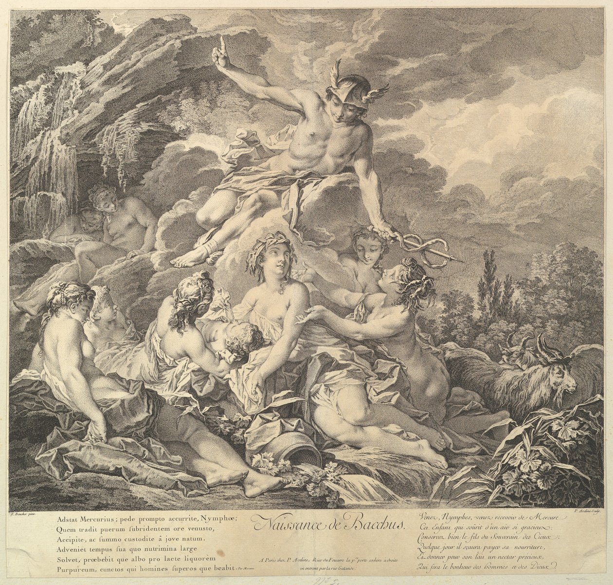 Geboorte van Bacchus, 18e eeuw door Pierre-Alexandre Aveline