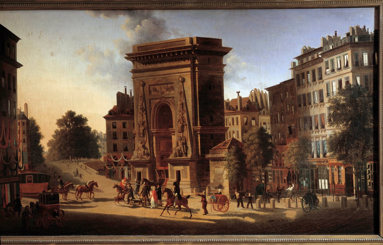 De Saint Denis poort. Zicht op Parijs. Schilderij door Pierre Alexandre Pau De Saint Martin door Pierre Alexandre Pau de Saint Martin