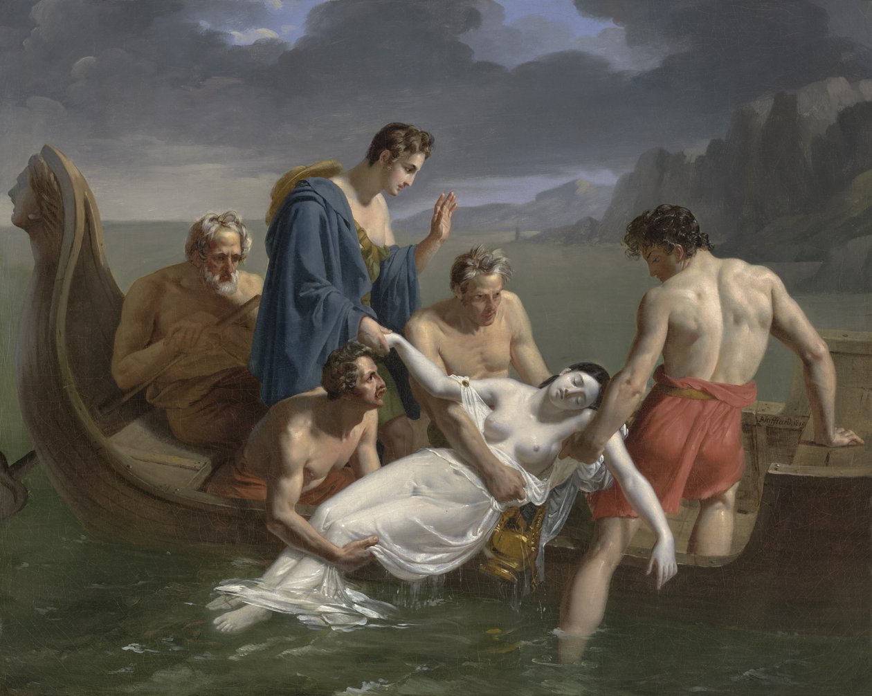 De Dood van Sappho door Pierre Antoine Augustin Vafflard