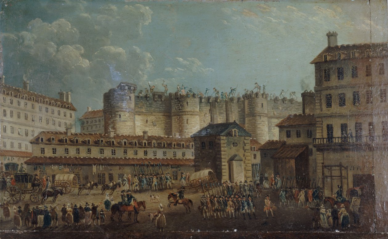 De bestorming van de Bastille op 14 juli 1789, 1789 door Pierre Antoine Demachy