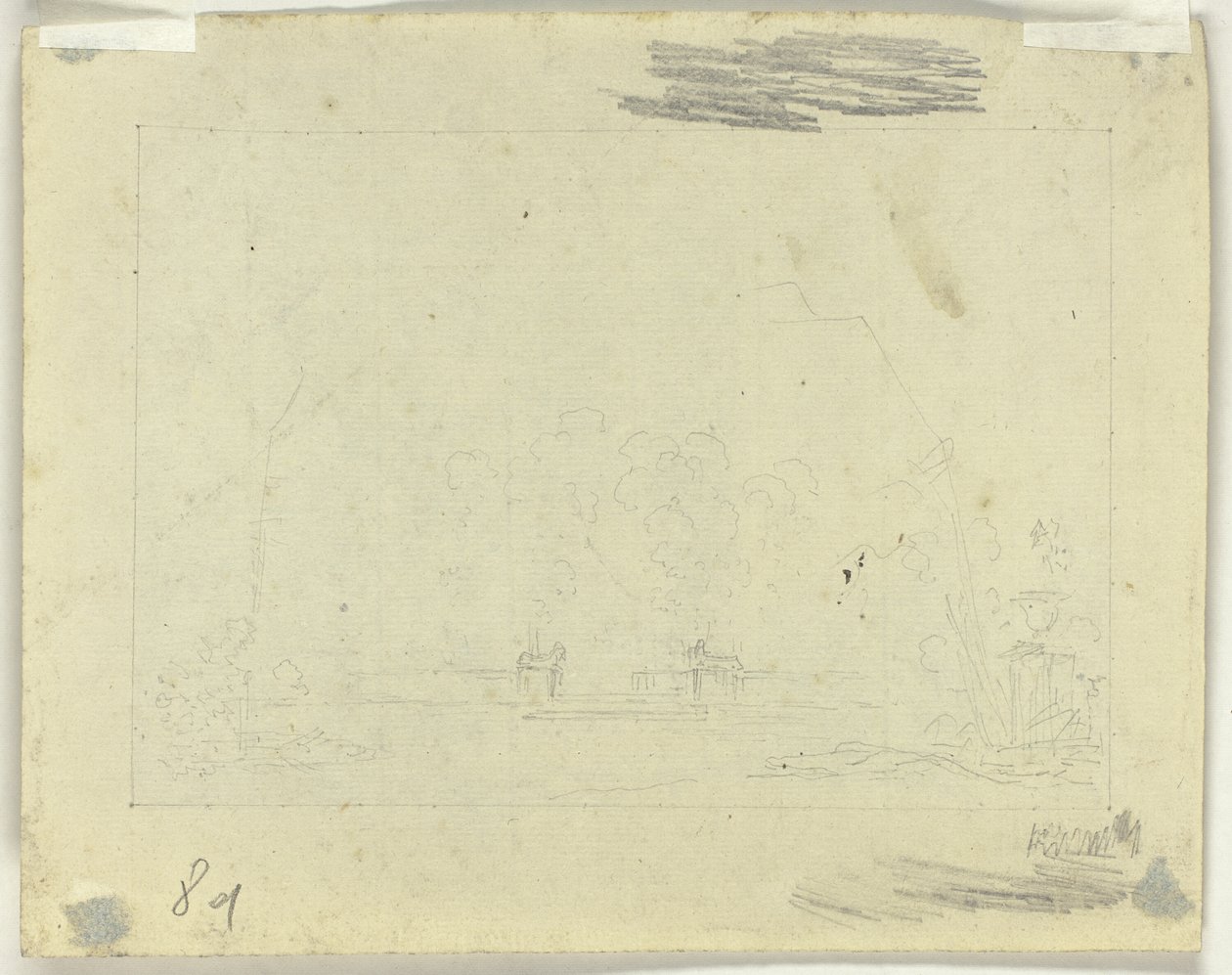 Schetsblad door Pierre Antoine Mongin