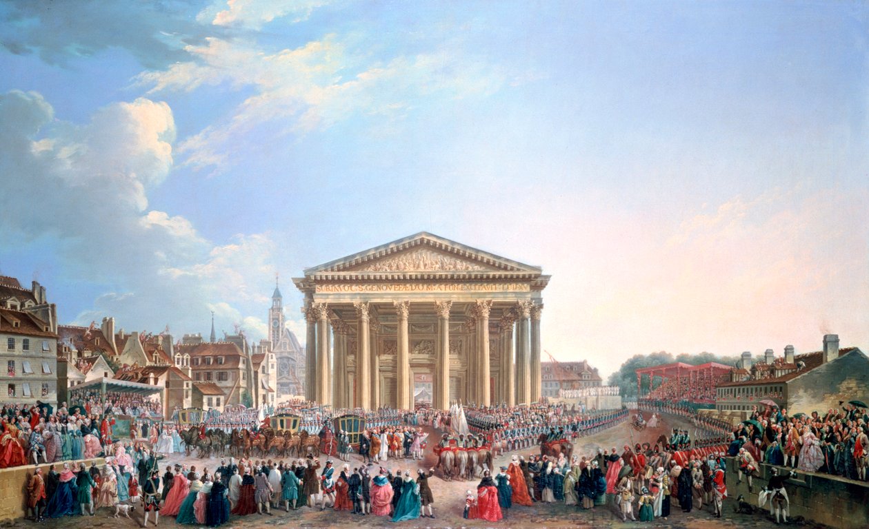 Ceremonie in de Nieuwe Kerk van St. Genevieve, 1765 door Pierre Antoine de Machy