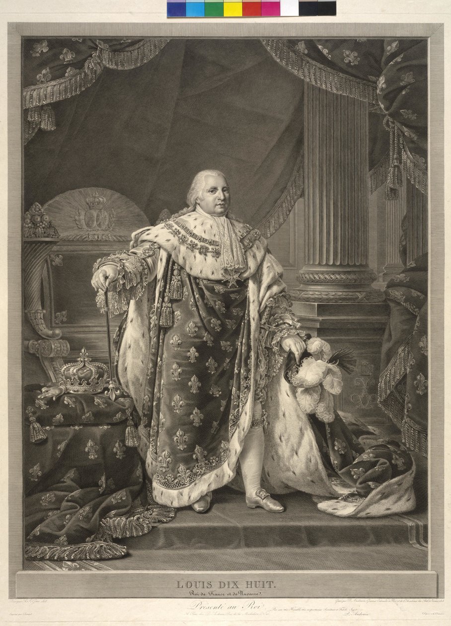 Koning van Frankrijk Louis XVIII door Pierre Audouin