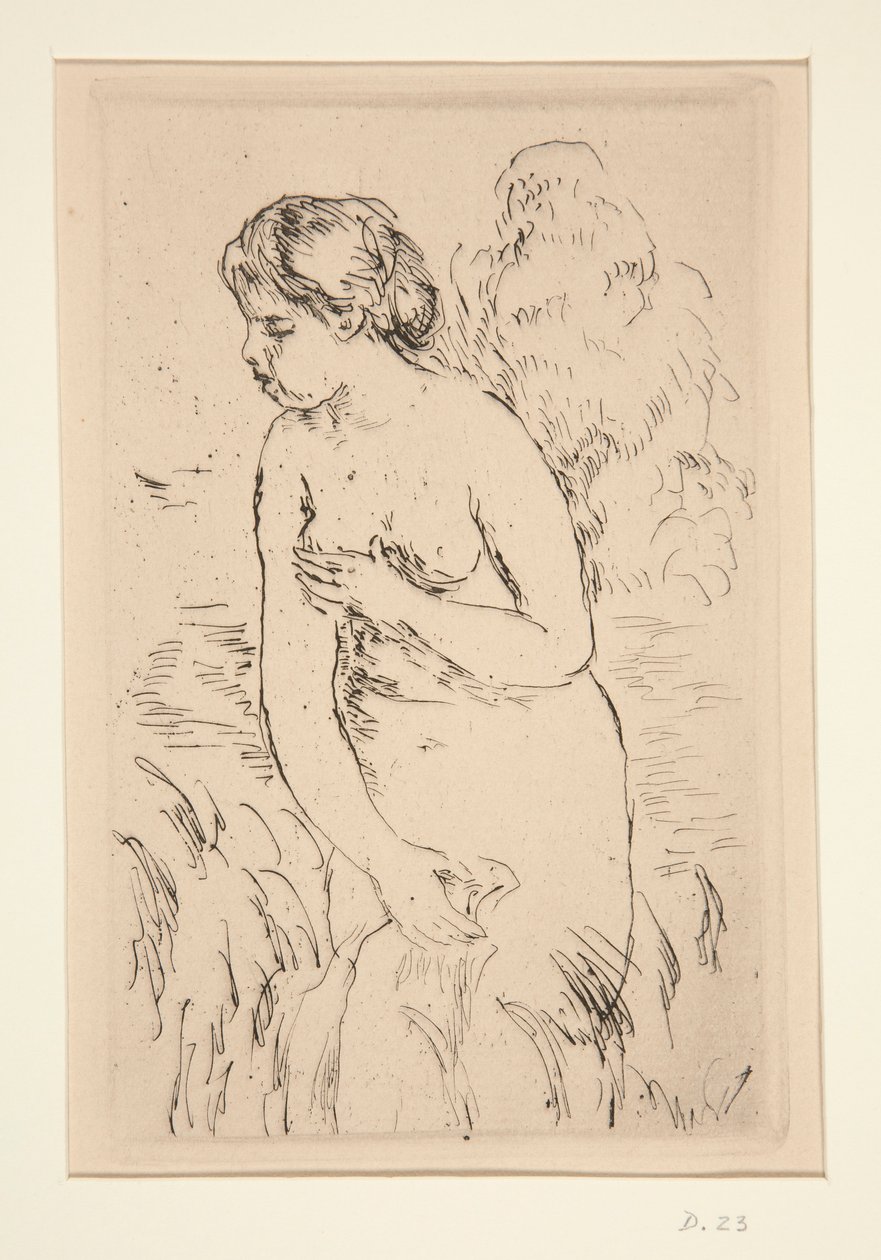 Staande badende, tot aan de knieën door Pierre Auguste Renoir