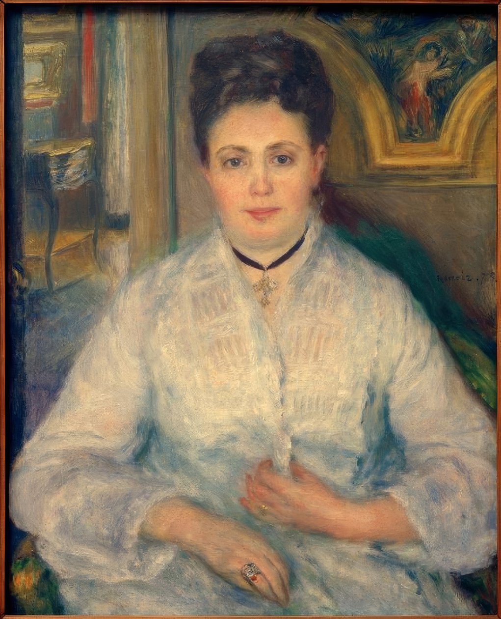 Portret van Madame Victor Chocquet door Pierre Auguste Renoir