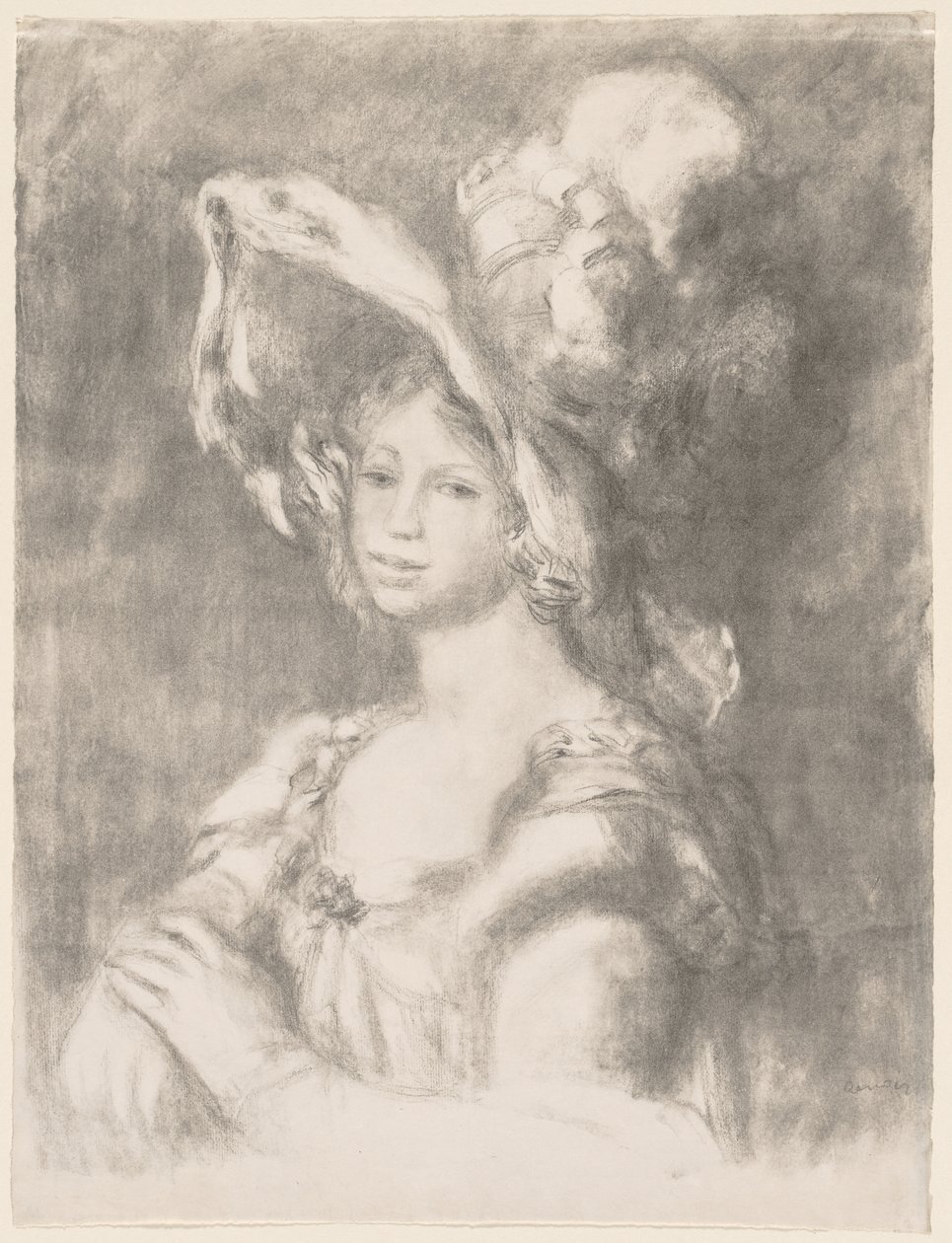 Buste van een jong meisje (Mlle. Dieterle) door Pierre Auguste Renoir