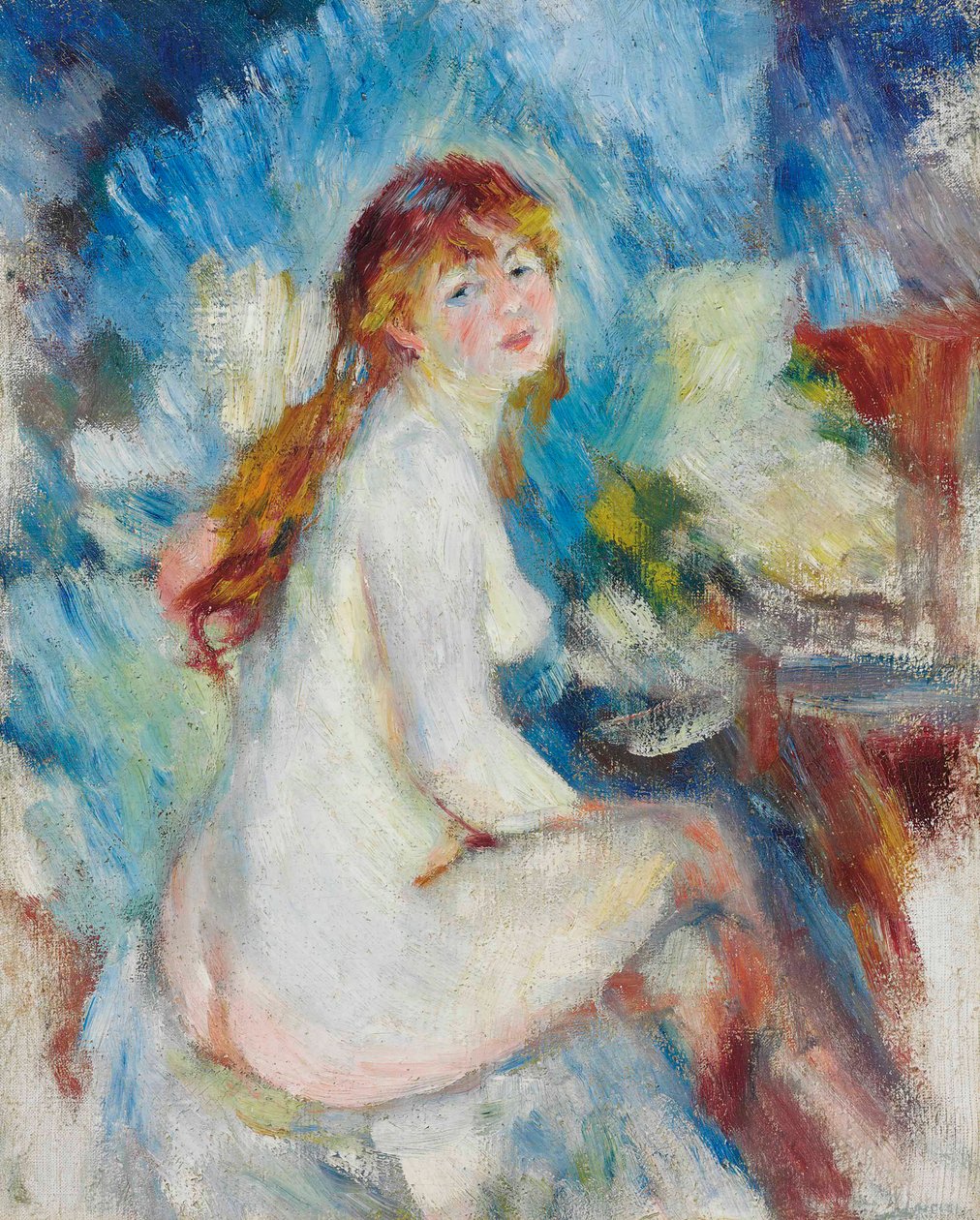 Buste van een naakte vrouw, ca. 1879 door Pierre Auguste Renoir