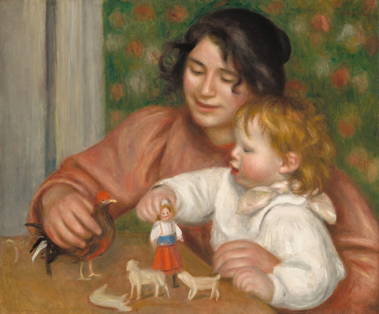 Kind met Speelgoed - Gabrielle en de Zoon van de Kunstenaar, Jean, 1895-1896 door Pierre Auguste Renoir