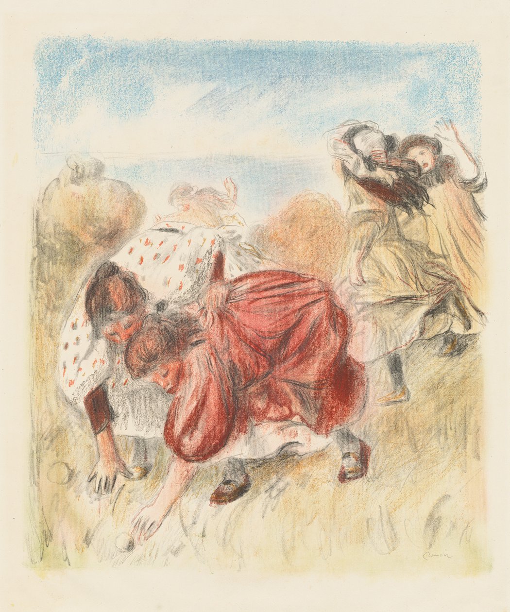 Kinderen die Bal Spelen door Pierre Auguste Renoir