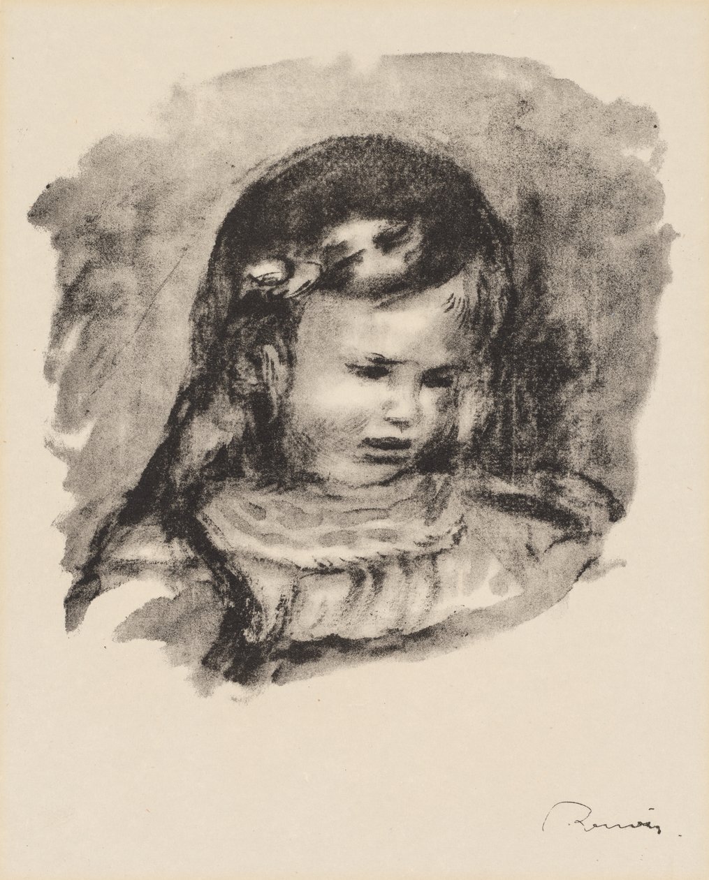 Claude Renoir, het Hoofd Gebogen door Pierre-Auguste Renoir