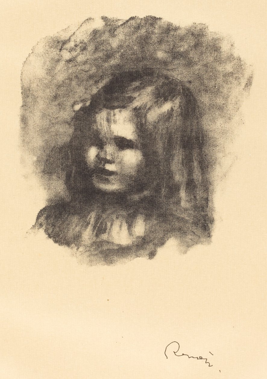 Claude Renoir, naar links gedraaid (Claude Renoir, tourne a gauche), 1904 door Pierre Auguste Renoir