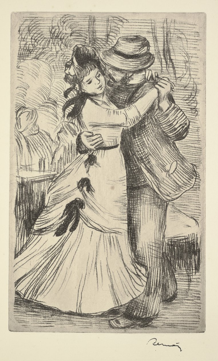 Dans op het platteland door Pierre Auguste Renoir