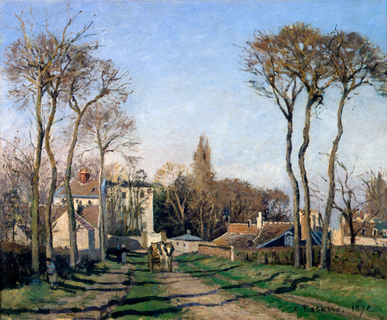 Ingang van het Dorp Voisins, Yvelines, 1872 door Pierre-Auguste Renoir
