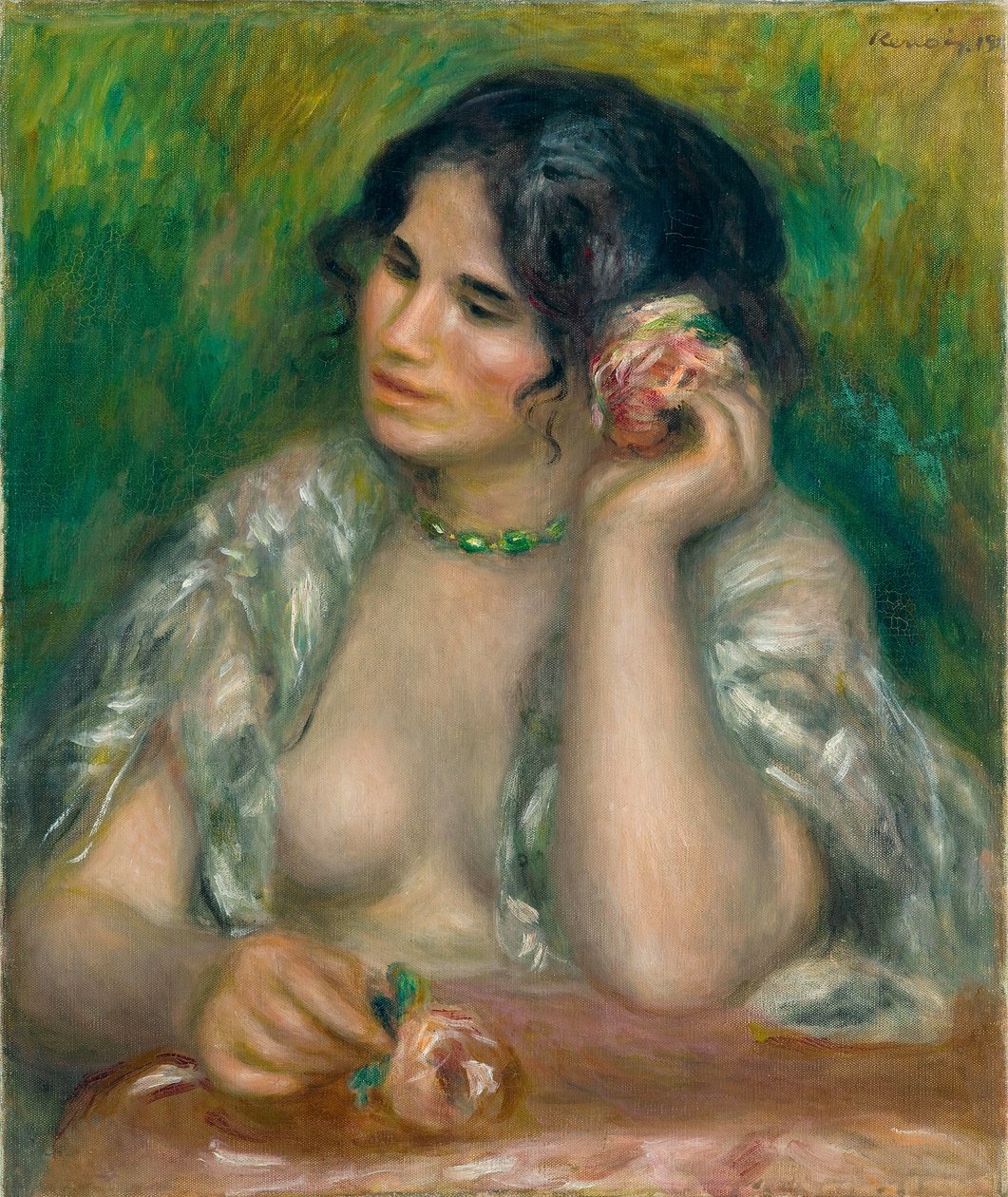 Gabrielle met de roos door Pierre Auguste Renoir