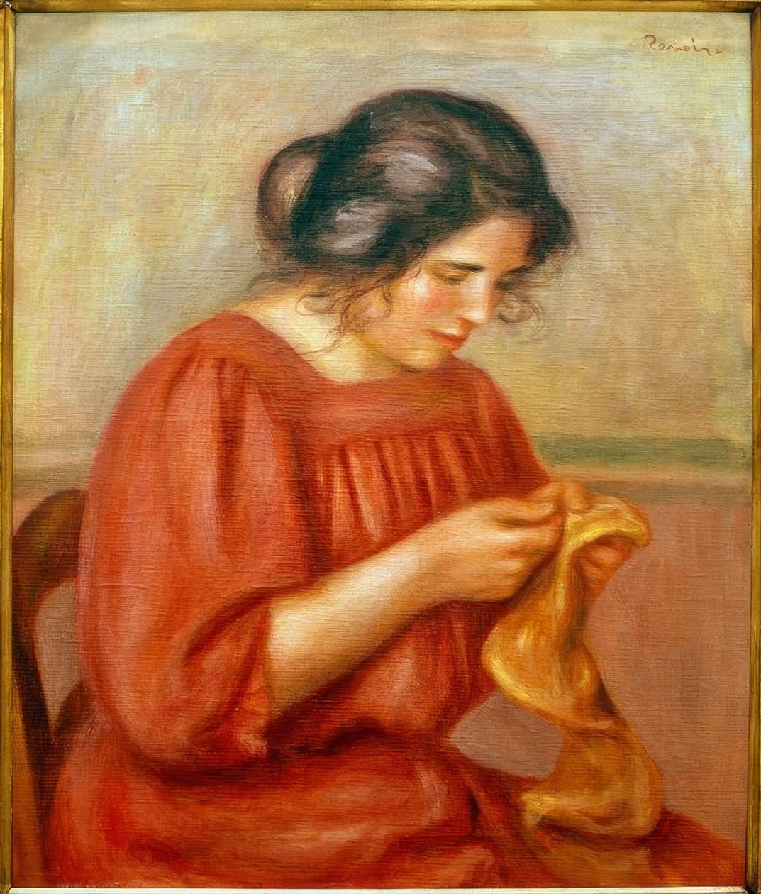 Gabrielle aan het Stoppen door Pierre-Auguste Renoir