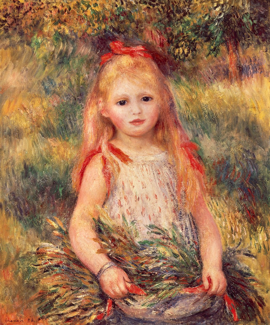Meisje met korenschoof door Pierre Auguste Renoir