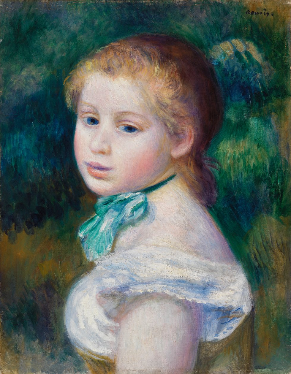 Hoofd van Jong Meisje door Pierre Auguste Renoir
