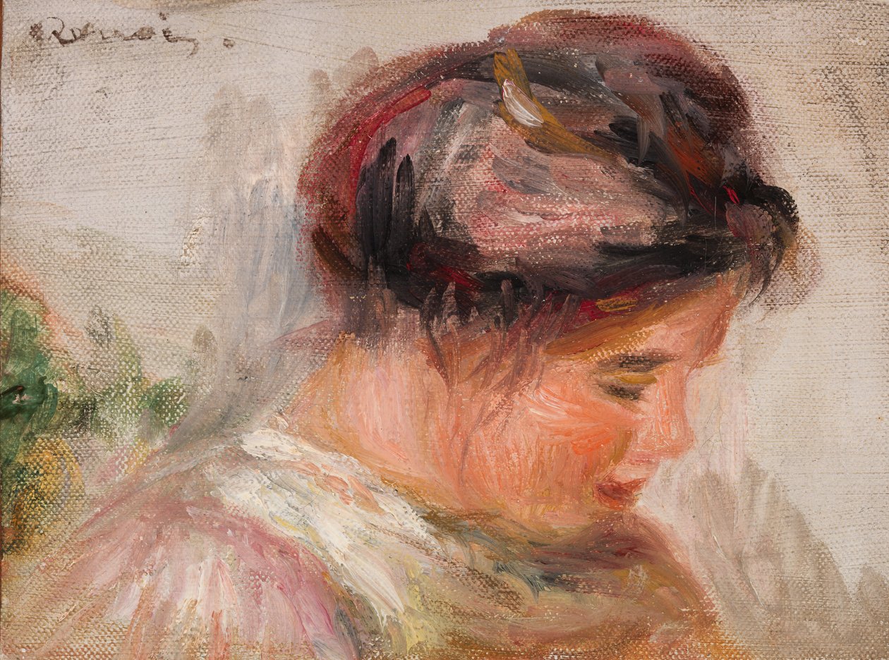 Hoofd van Jong Meisje door Pierre Auguste Renoir