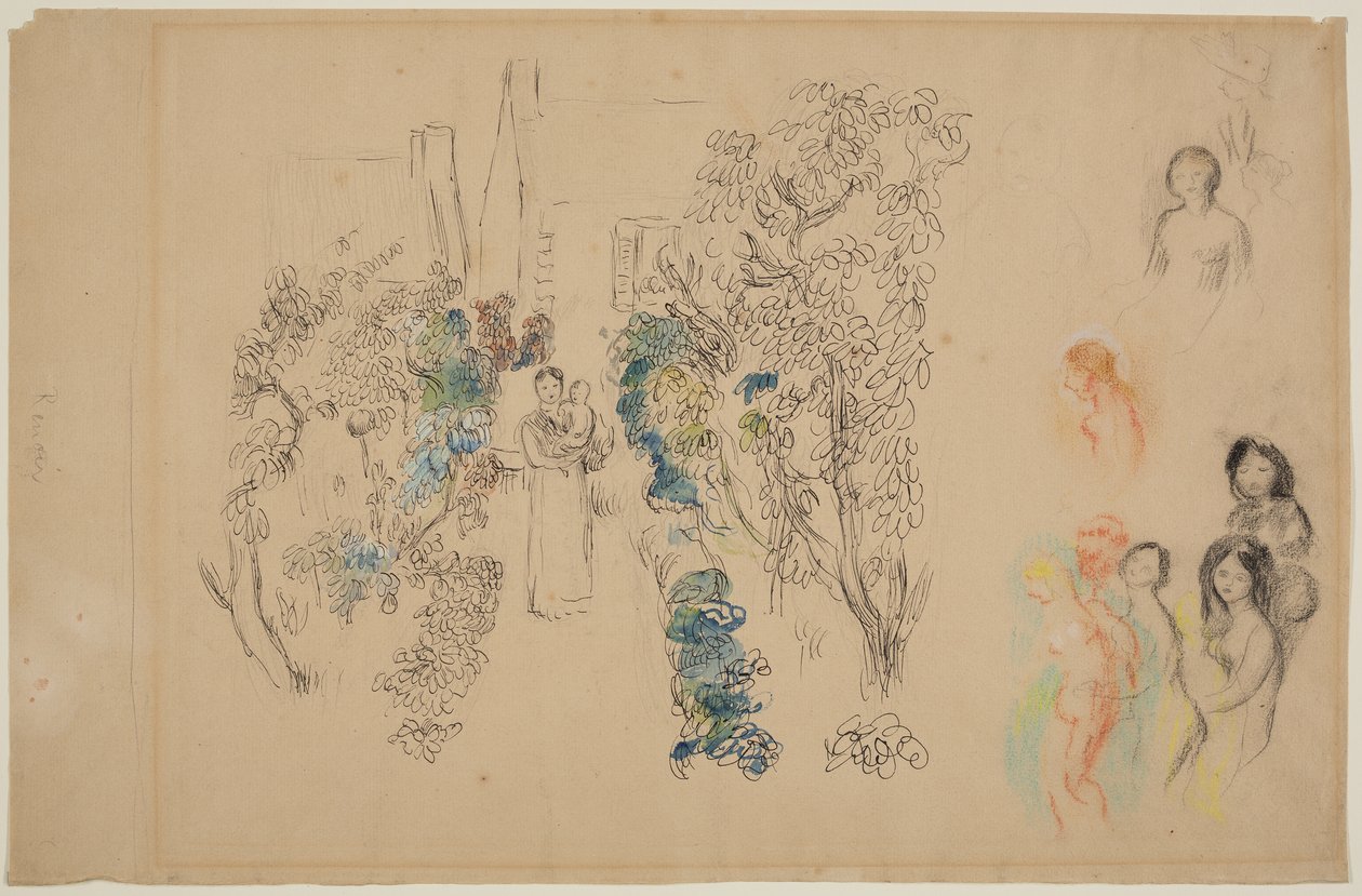 Landschap en figuren door Pierre Auguste Renoir