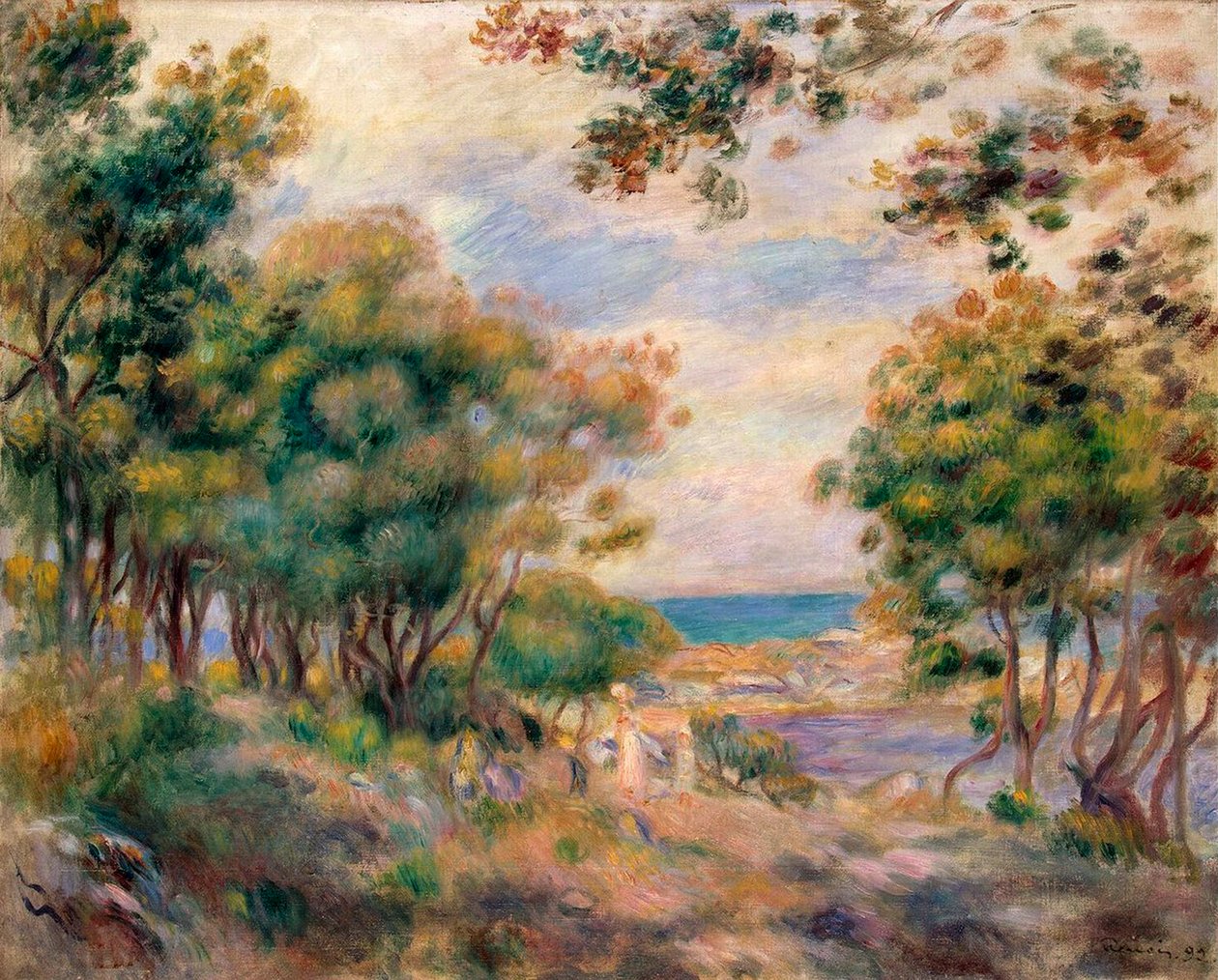 Landschap bij Beaulieu, 1899 door Pierre Auguste Renoir