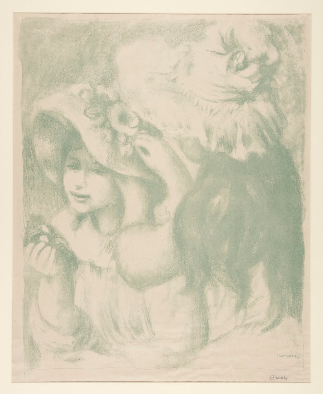 De vastgepinde hoed door Pierre Auguste Renoir