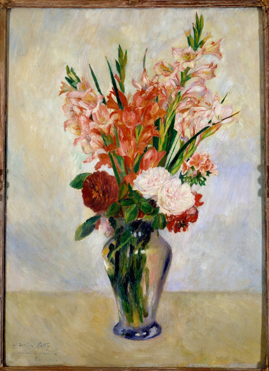 De gladiolen door Pierre Auguste Renoir
