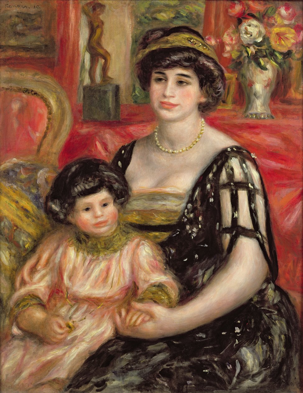 Madame Josse Bernheim-Jeune en haar zoon Henry, 1910 door Pierre Auguste Renoir