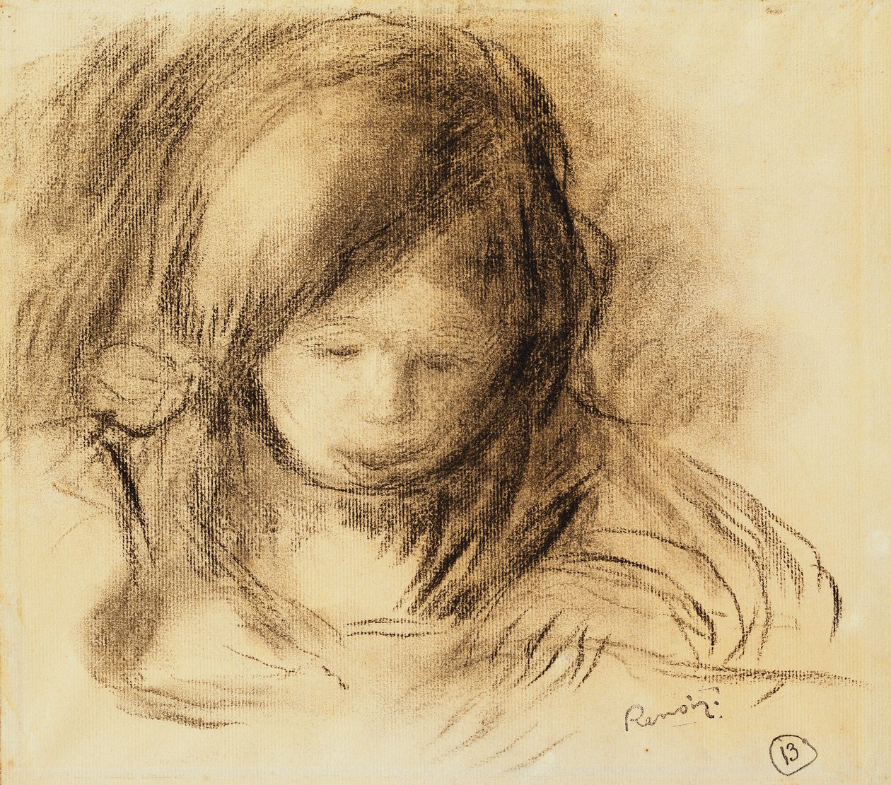 Mini Schrijver; Coco Ecrivant door Pierre Auguste Renoir