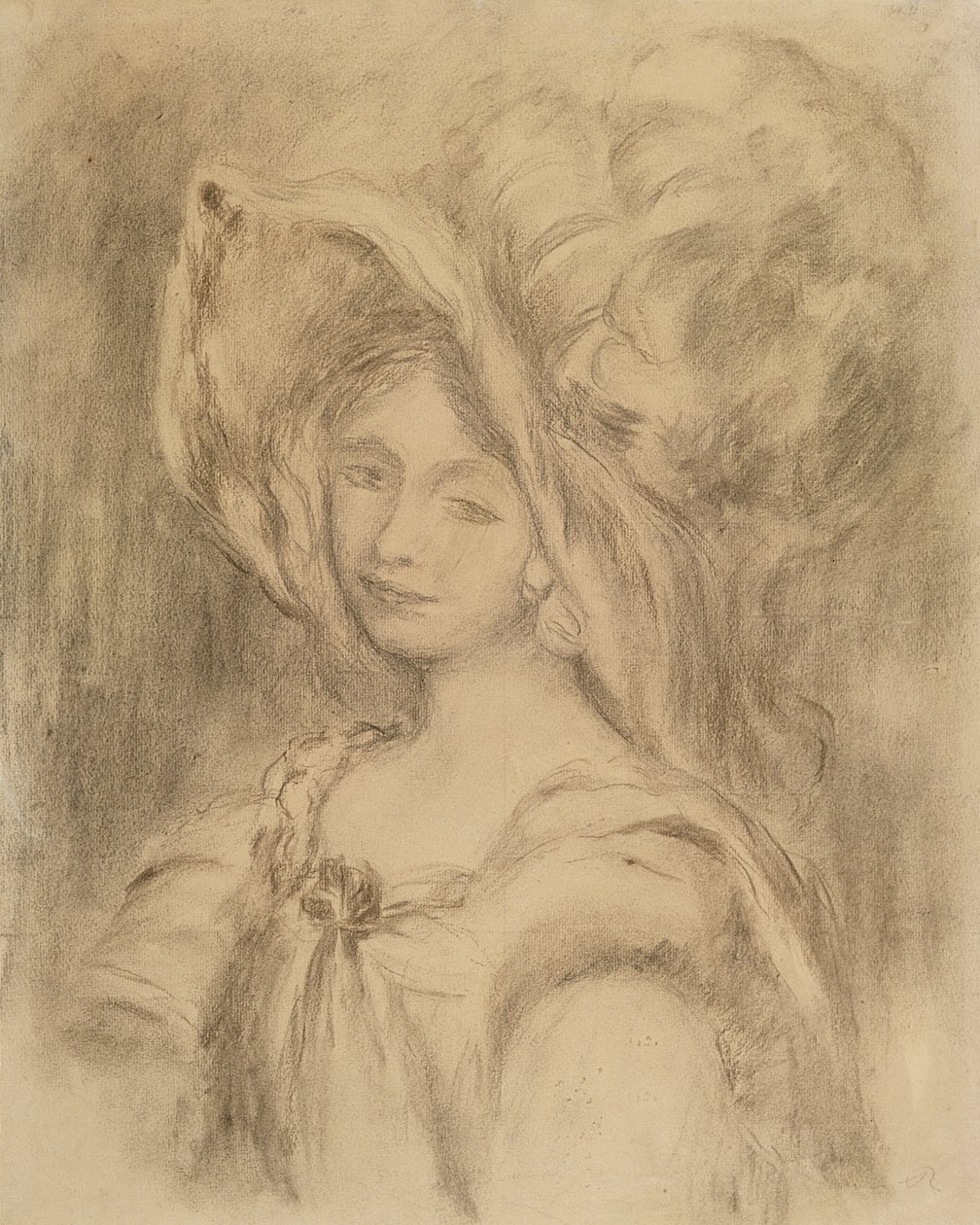 Mme Dieterle met een hoed, c.1896 door Pierre-Auguste Renoir